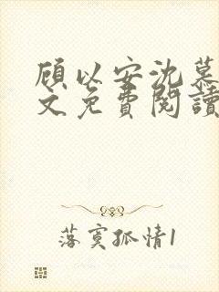 顾以安沈慕梨全文免费阅读封面