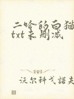 二哈的白猫师尊txt未删减
