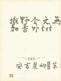 撒野全文无删减加番外txt封面