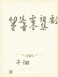 40集电视剧免费看全集封面