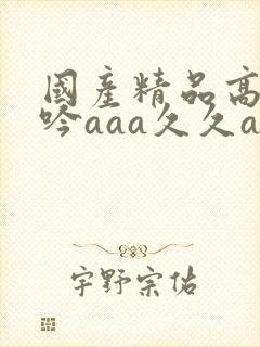 国产精品高潮呻吟aaa久久av封面