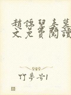 赵锦儿秦慕修全文免费阅读小说封面