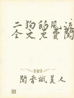 二狗的风流人生全文免费阅读封面