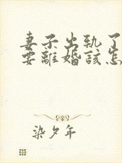 妻子出轨了老公要离婚该怎么挽回