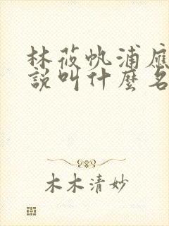 林莜帆浦应辛小说叫什么名字