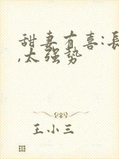 甜妻有喜:长官,太强势