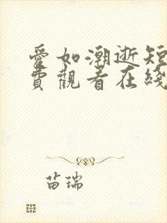 爱如潮逝短剧免费观看在线播放高清封面