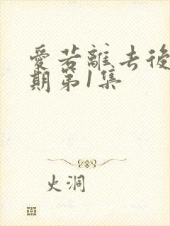 爱若离去后会无期第1集封面