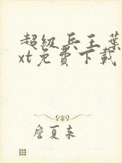 超级兵王叶谦txt免费下载