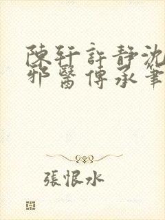 陈轩许静沈冰岚邪医传承笔趣阁