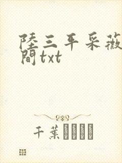 陆三平采薇在人间txt