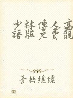 少林传人高清国语版免费观看