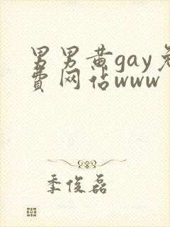 男男黄gay免费网站www