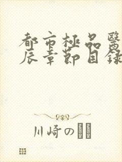 都市极品医神叶辰章节目录