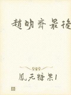 赵明齐最后结局