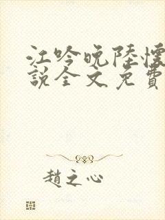 江吟晚陆怀瑾小说全文免费阅读全文