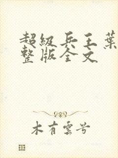 超级兵王叶谦完整版全文