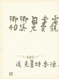 卿卿日常电视剧40集免费观看