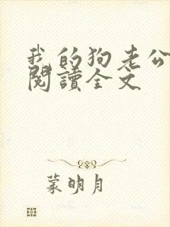 我的狗老公免费阅读全文封面