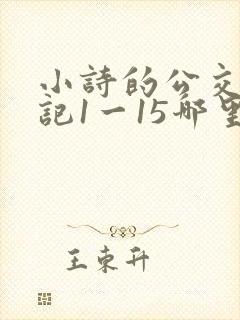 小诗的公交车日记1一15哪里能看