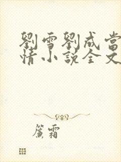 刘雪刘成当代爱情小说全文免费封面