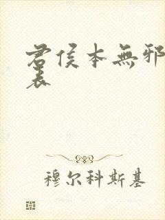 君侯本无邪演员表