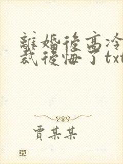 离婚后高冷女总裁后悔了txt