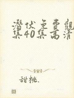 潜伏免费观看全集40集高清