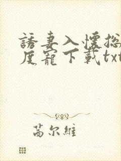 诱妻入怀总裁深度宠下载txt