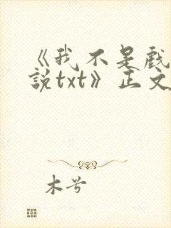 《我不是戏神小说txt》正文