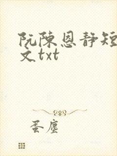 阮陈恩静短篇原文txt封面
