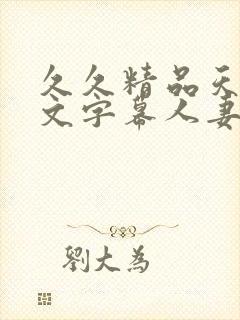 久久精品天天中文字幕人妻