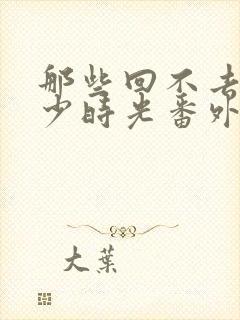 那些回不去的年少时光番外 电视剧