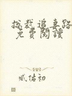 总裁追妻路漫漫 免费阅读