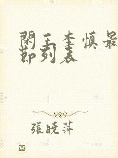 闲王李慎最新章节列表