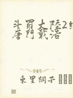 斗罗大陆2绝世唐门戴浩封面
