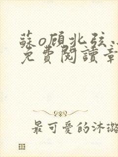 苏o顾北弦小说免费阅读章节