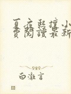 夏夜熙攘小说免费阅读最新章节更新