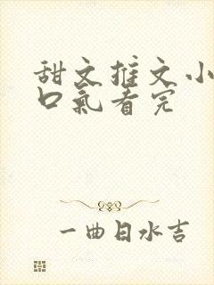 甜文推文小说一口气看完