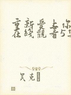 重新爱上你泰剧在线观看5集封面