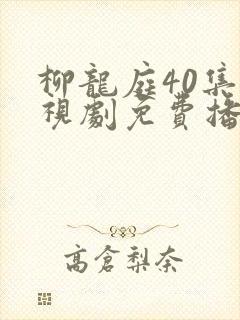 柳龙庭40集电视剧免费播放