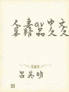 人妻av中文字幕精品久久久