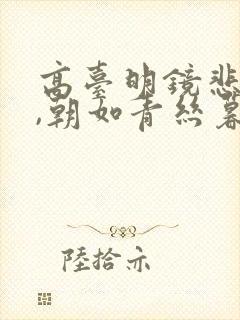 高台明镜悲白发,朝如青丝暮成雪意思封面