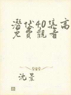 潜伏40集高清免费观看