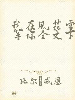我在风花雪月里等你全文下载