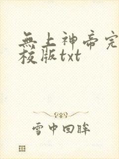 无上神帝完整精校版txt