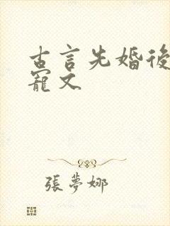 古言先婚后爱甜宠文