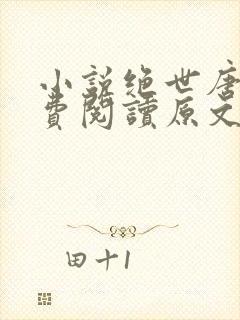 小说绝世唐门免费阅读原文