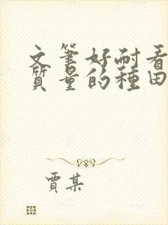 文笔好耐看的高质量的种田文