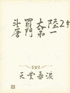 斗罗大陆2绝世唐门第一封面